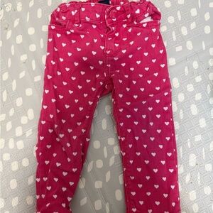GAP Pink Pants with White Hearts